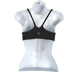 Lululemon Wunder Train Strappy Racer Bra Size 8 Black Solid Workout TP-3658
